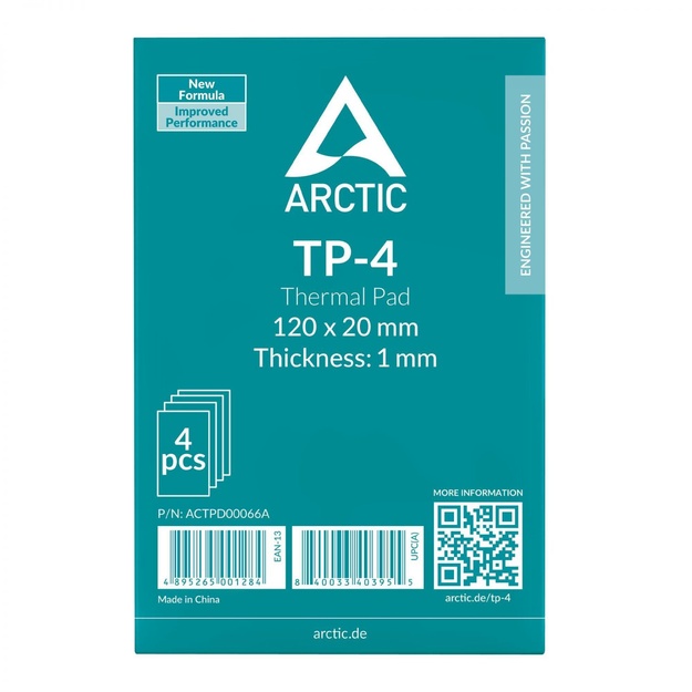 CPU COOLER ACC THERMAL PAD 4PK/120X20X1.0 ACTPD00066A ARCTIC