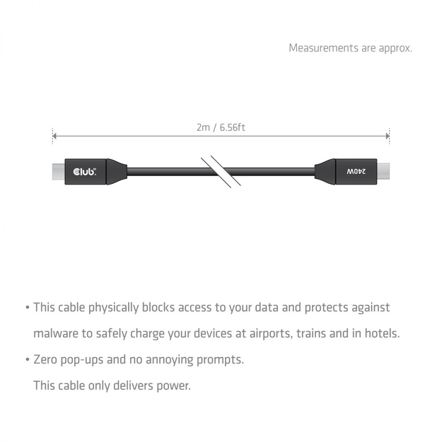 CABLE USB-C 2M/CAC-2506 CLUB3D