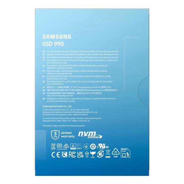 SSD|SAMSUNG| 1 TB|M.2|PCI Express 4.0|NVMe Yes|Write speed 6450 MB/s|Read speed 7150 MB/s|MTBF 1500000 h|Box|MZ-V9V1T0BW