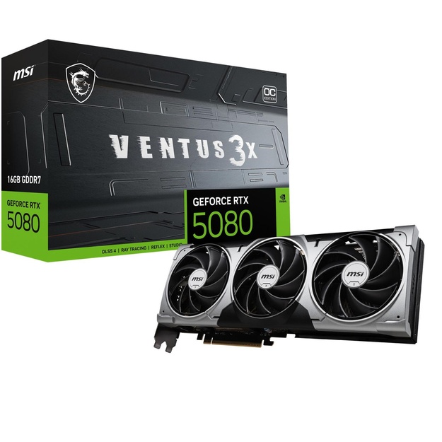 Graphics Card|MSI|NVIDIA|GeForce RTX 5080|16 GB|GDDR7|256 bit|PCI Express x16 5.0|Active|RTX508016GVEN3XOCBLK