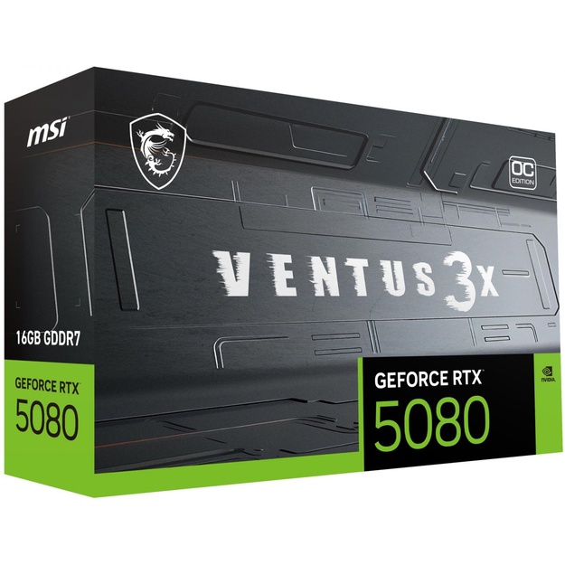 Graphics Card|MSI|NVIDIA|GeForce RTX 5080|16 GB|GDDR7|256 bit|PCI Express x16 5.0|Active|RTX508016GVEN3XOCBLK