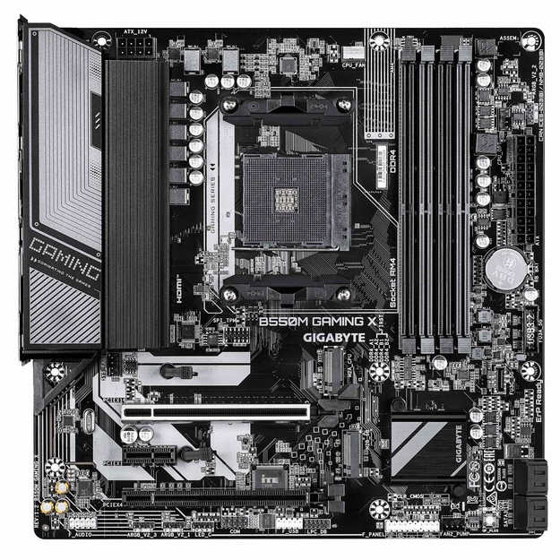 Mainboard|GIGABYTE|AMD B550|Socket AM4|micro ATX|RAM DDR4-SDRAM|4xSlots|2xNumber of M.2 (M) slots|B550MGAMINGX1.2