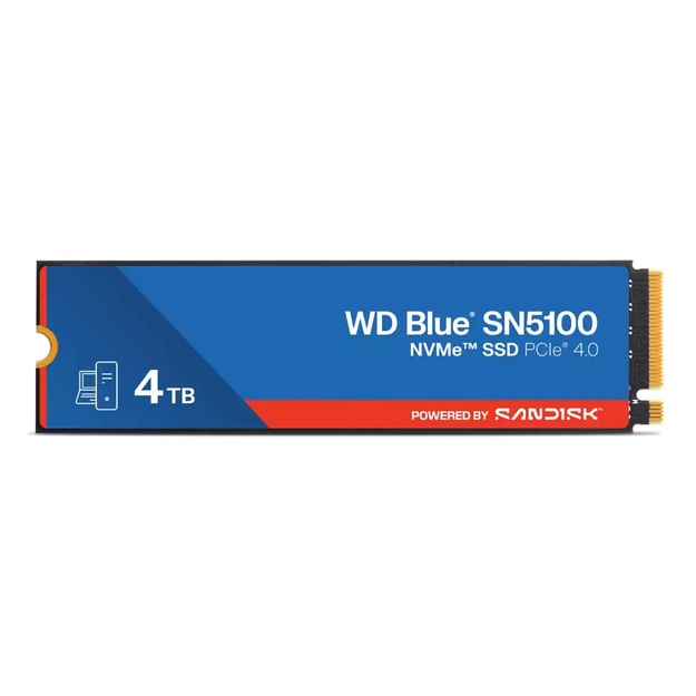 SSD|SANDISK|Blue SN5100|4TB|M.2|NVMe|3D QLC|Write speed 6700 MBytes/sec|Read speed 6900 MBytes/sec|2.38mm|TBW 1200 TB|MTBF 1750000 hours|WDS400T5B0E-00CPE0