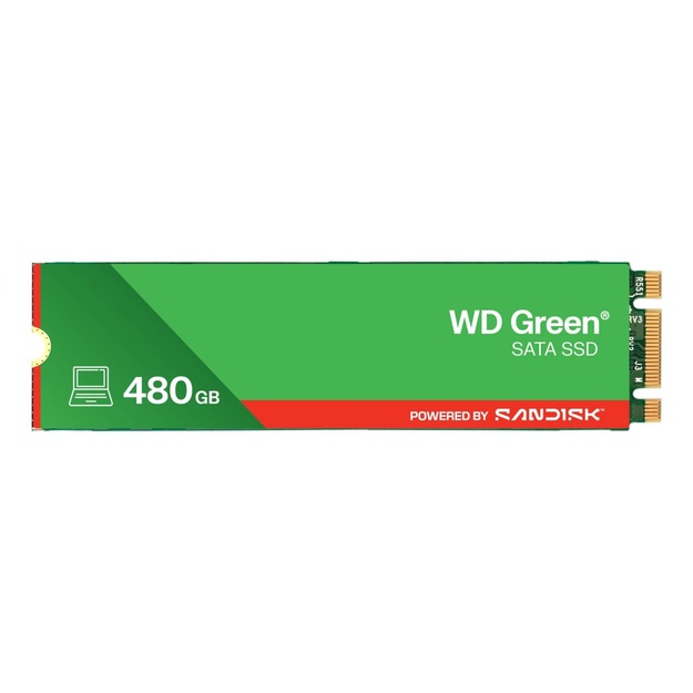 SSD|SANDISK|MTBF 1000000 h|Read speed 545 MB/s|Serial ATA III|M.2|480 GB|POWERED BY SANDISK|Green|WDS480G3G0B