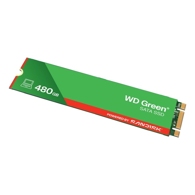 SSD|SANDISK|MTBF 1000000 h|Read speed 545 MB/s|Serial ATA III|M.2|480 GB|POWERED BY SANDISK|Green|WDS480G3G0B
