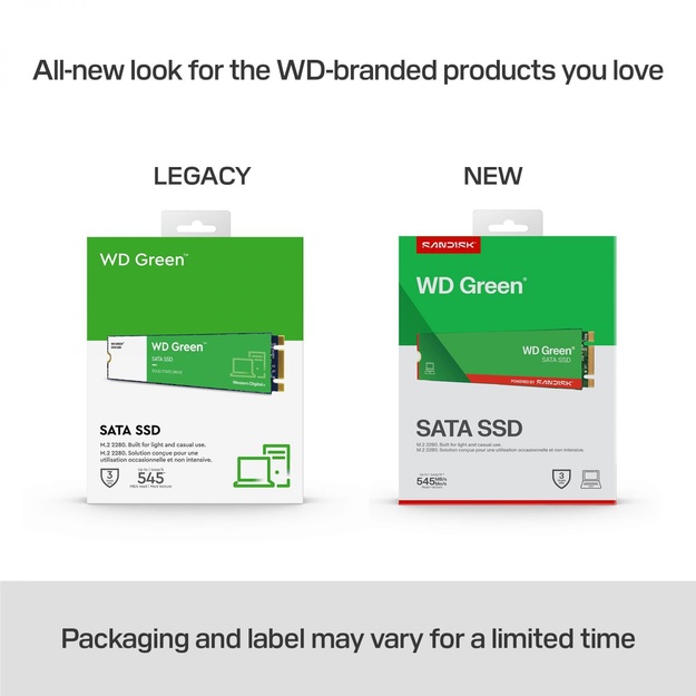 SSD|SANDISK|MTBF 1000000 h|Read speed 545 MB/s|Serial ATA III|M.2|480 GB|POWERED BY SANDISK|Green|WDS480G3G0B