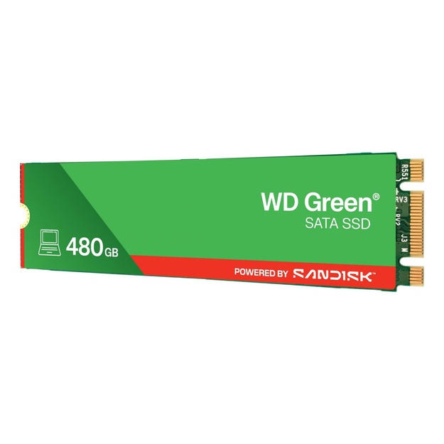 SSD|SANDISK|MTBF 1000000 h|Read speed 545 MB/s|Serial ATA III|M.2|480 GB|POWERED BY SANDISK|Green|WDS480G3G0B