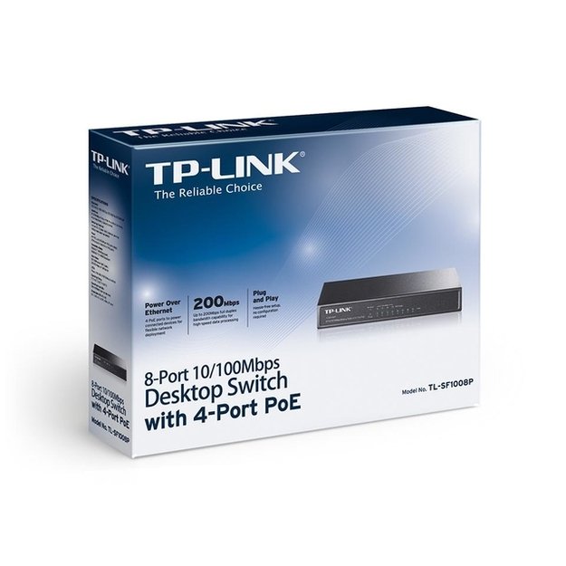 Komutatorius 8PORT 10 100M POE TL-SF1008P TP-LINK