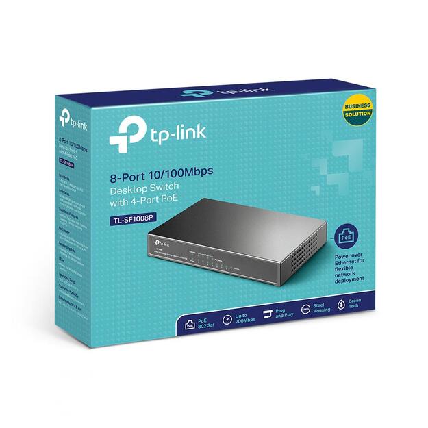 Komutatorius 8PORT 10 100M POE TL-SF1008P TP-LINK