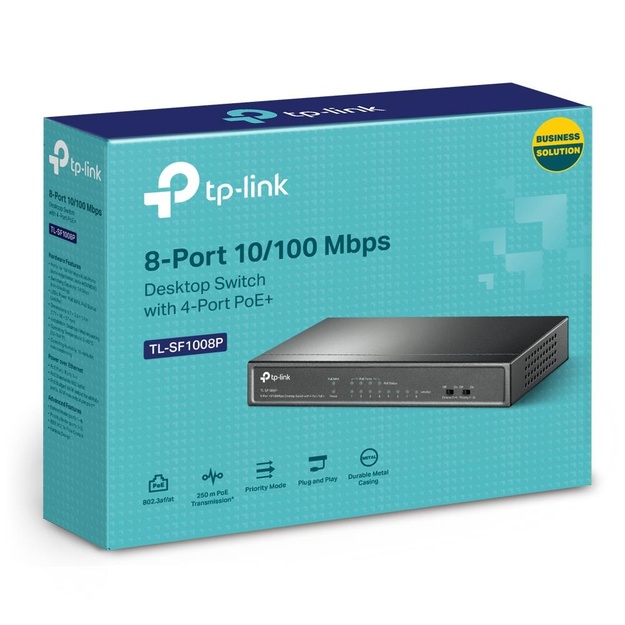 Komutatorius 8PORT 10 100M POE TL-SF1008P TP-LINK