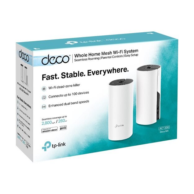 Namų bevielio Mesh tinklo sistema TP-LINK 2-pack 1200Mbps DECOM4(2-PACK)