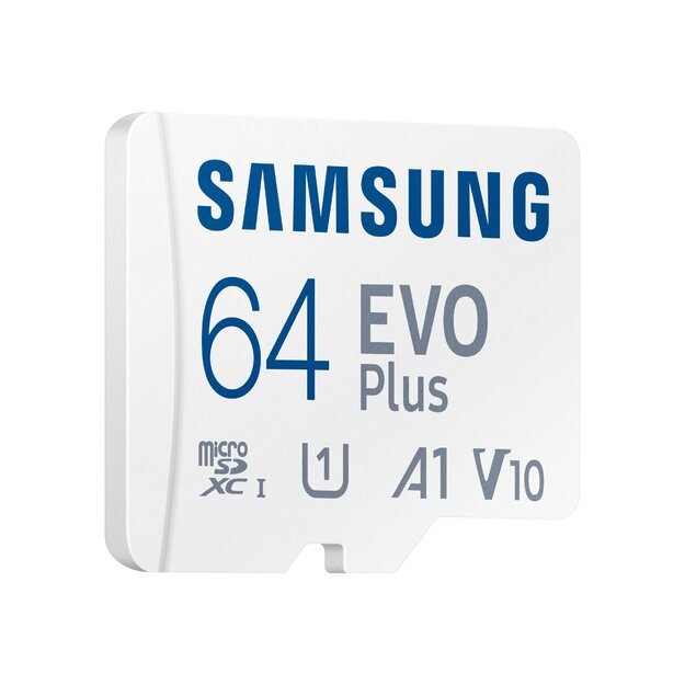 Atminties kortelė SAMSUNG EVO PLUS microSD 64GB Class10 Read up to 130MB/s