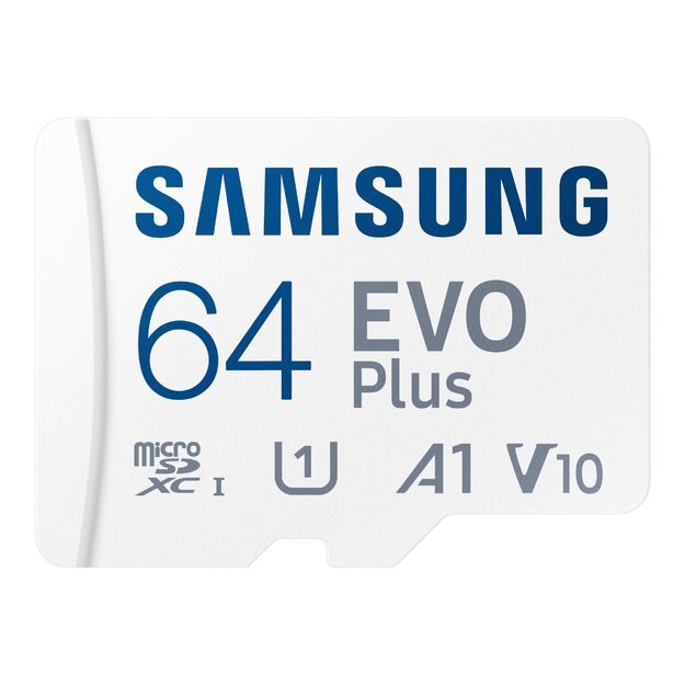 Atminties kortelė SAMSUNG EVO PLUS microSD 64GB Class10 Read up to 130MB/s