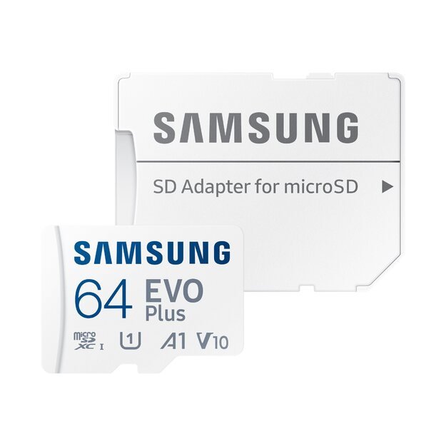 Atminties kortelė SAMSUNG EVO PLUS microSD 64GB Class10 Read up to 130MB/s