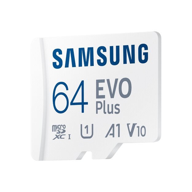 Atminties kortelė SAMSUNG EVO PLUS microSD 64GB Class10 Read up to 130MB/s