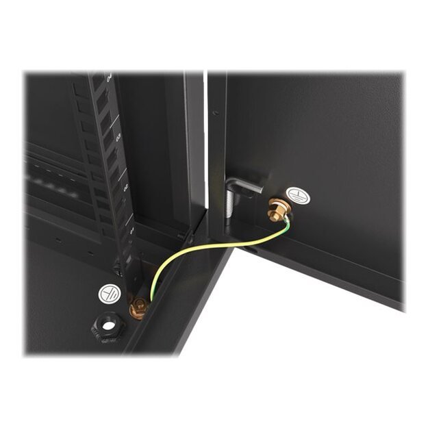 Komutacinė spinta pakabinama LANBERG 12U 600x450 steel doors black flat pack 54