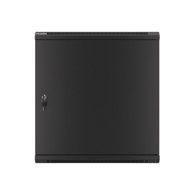 Komutacinė spinta pakabinama LANBERG 12U 600x450 steel doors black flat pack 43