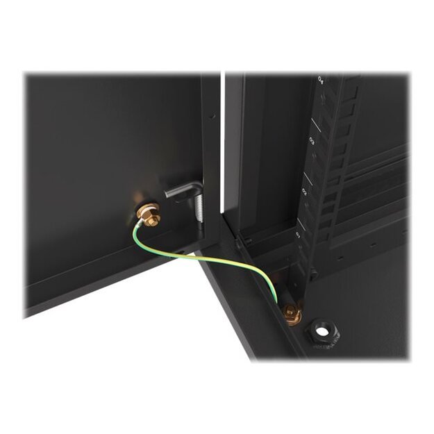 Komutacinė spinta pakabinama LANBERG 12U 600x450 steel doors black flat pack 56