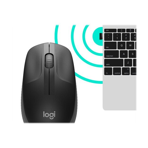 Kompiuterinė pelė belaidė LOGITECH M190 Full-size - CHARCOAL - EMEA