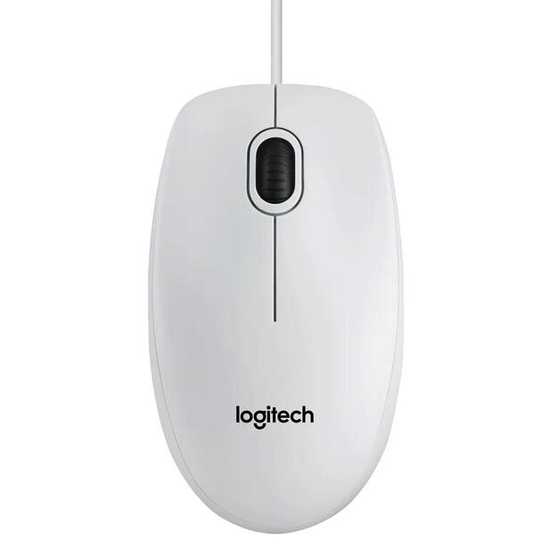 Kompiuterinė pelė laidinė MOUSE USB OPTICAL B100/WHITE OEM 910-003360 LOGITECH