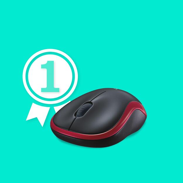 Kompiuterinė pelė belaidė MOUSE USB OPTICAL CORDL. M185/RED 910-002240 LOGITECH 3