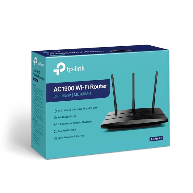Maršrutizatorius TP-LINK 1900Mbps 1 WAN 4x10/100/1000M antennas 3 ARCHERA8