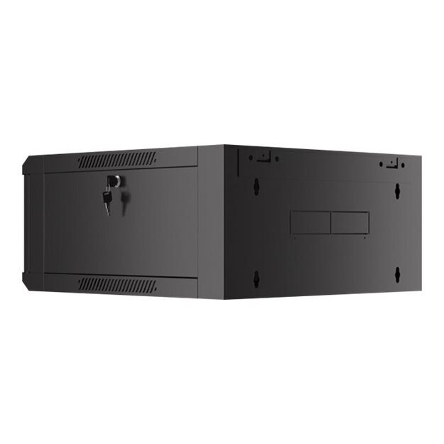 Komutacinė spinta pakabinama LANBERG 19 4U/570x600 demounted fast assembling flat pack black 51
