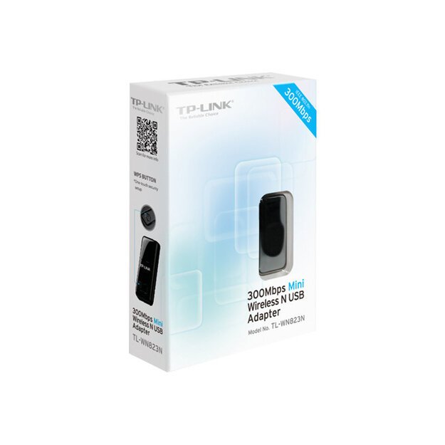 Belaidžio ryšio stiprintuvas TP-LINK N300 WLAN Mini-USB-Adapter, 2,4GHz, QSS-Taste, Autorun-Tool