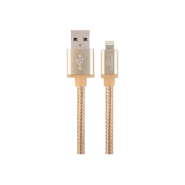 GEMBIRD CCB-mUSB2B-AMLM-6-G Gembird USB to 8-pin cable, cotton braided, metal connectors, 1.8m, gold 8