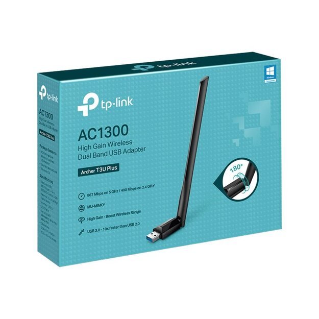 USB belaidžio tinklo Wi-Fi adapteris TP-LINK AC1300 High Gain Dual Band 23