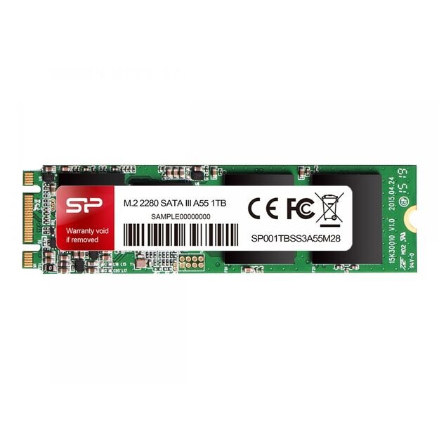 Kietasis diskas (SSD) vidinis SILICONPOW SP001TBSS3A55M28 Silicon Power SSD A55 1TB, M.2 SATA, 560/530 MB/s