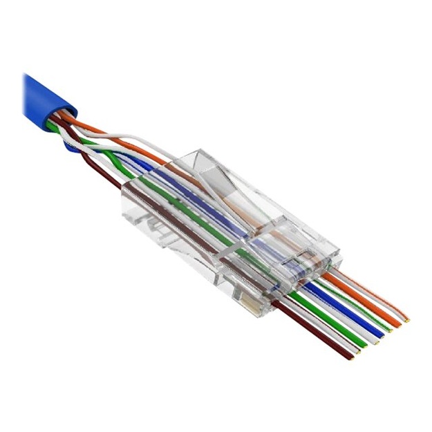 Kištukas tinklo kabeliui LANBERG PLS-5000EZ RJ-45 FTP CAT5E 8P8C (100PCS) Pass-Trough