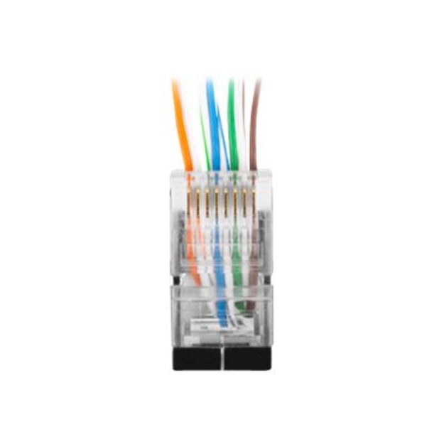 Kištukas tinklo kabeliui LANBERG PLS-5000EZ RJ-45 FTP CAT5E 8P8C (100PCS) Pass-Trough