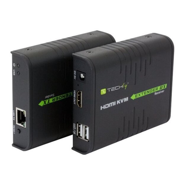 TECHLY 028214 Techly HDMI KVM Extender w/ USB (mouse, keyboard) by Cat5/5e/6 cable up to 120m