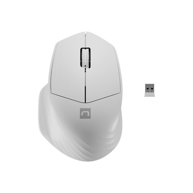 Kompiuterinė pelė belaidė NATEC Siskin 2 1600DPI Bluetooth 5.0 + 2.4Ghz white