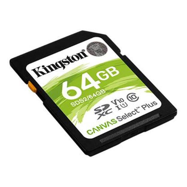 KINGSTON 64GB SDXC Canvas Select Plus 100R C10 UHS-I U1 V10