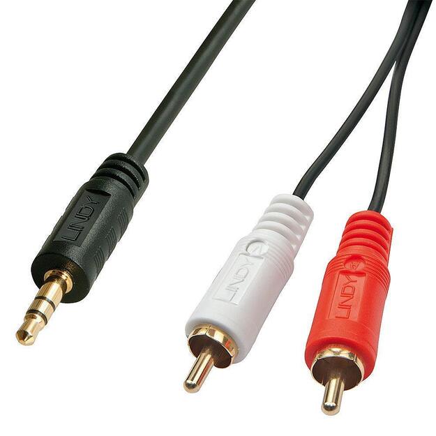 Audio kabelis CABLE AUDIO 2XRCA/3.5MM M/M 3M/35682 LINDY