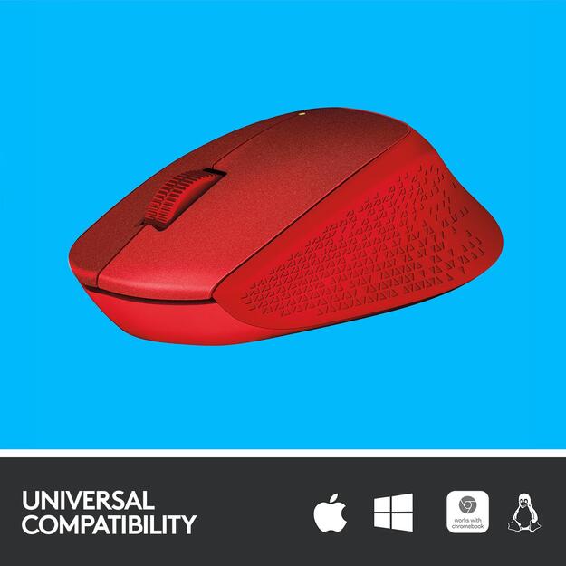Kompiuterinė pelė belaidė OPTICAL WRL M330/SILENT RED 910-004911 LOGITECH