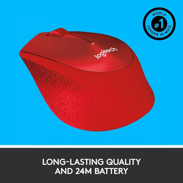Kompiuterinė pelė belaidė OPTICAL WRL M330/SILENT RED 910-004911 LOGITECH