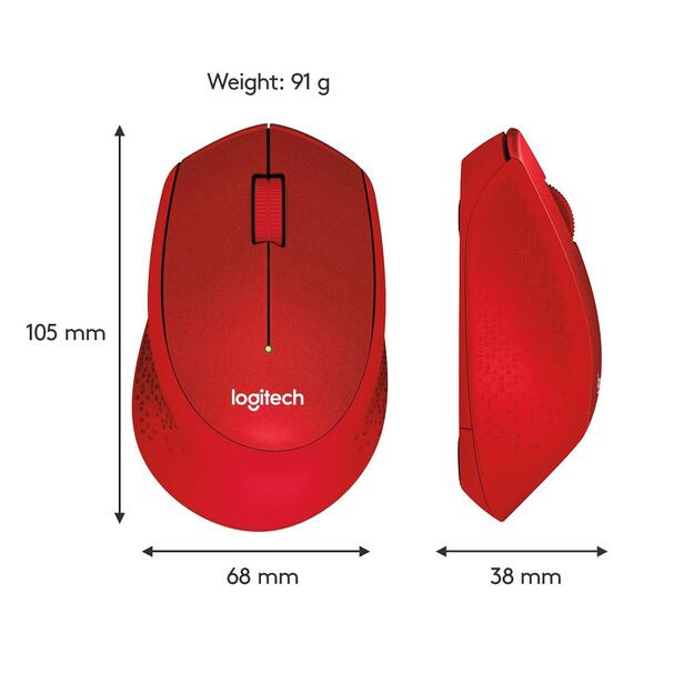 Kompiuterinė pelė belaidė OPTICAL WRL M330/SILENT RED 910-004911 LOGITECH