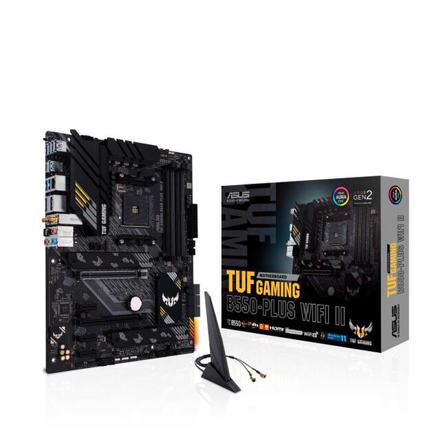 Pagrindinė plokštė|ASUS|AMD B550|SAM4|ATX|Memory DDR4|Memory slots 4|1xPCI-Express 3.0 1x|1xPCI-Express 3.0 4x|1xPCI-Express 4.0 16x|2xM.2|1xHDMI|1xDisplayPort|2xAudio-In|3xAudio-Out|2xUSB 2.0|1xUSB type C|5xUSB 3.2|1xOptical S/PDIF|1xRJ45|TUFGAMB550-PLUS