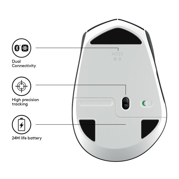 Kompiuterinė pelė belaidė MOUSE BLUETH OPTICAL M720/TRIATHLON 910-004791 LOGITECH