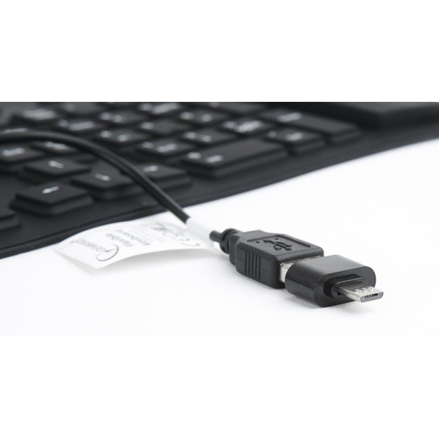 Klaviatūra laidinė FLEXIBLE USB ENG/BLACK KB-109F-B GEMBIRD