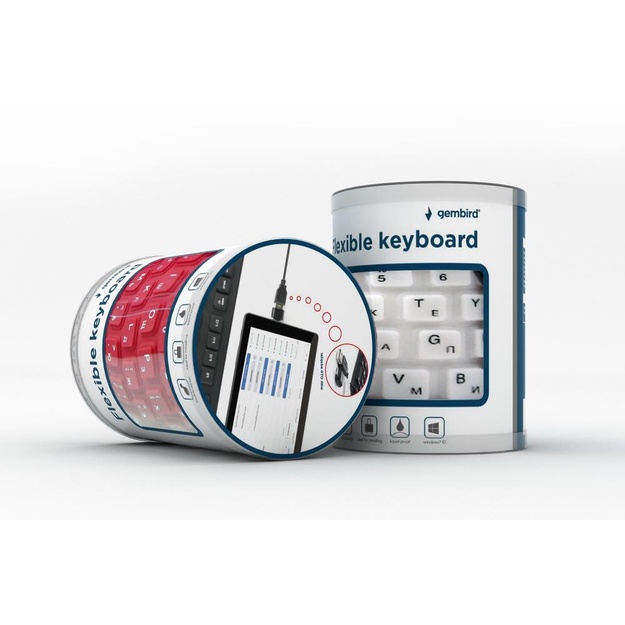 Klaviatūra laidinė FLEXIBLE USB ENG/BLACK KB-109F-B GEMBIRD