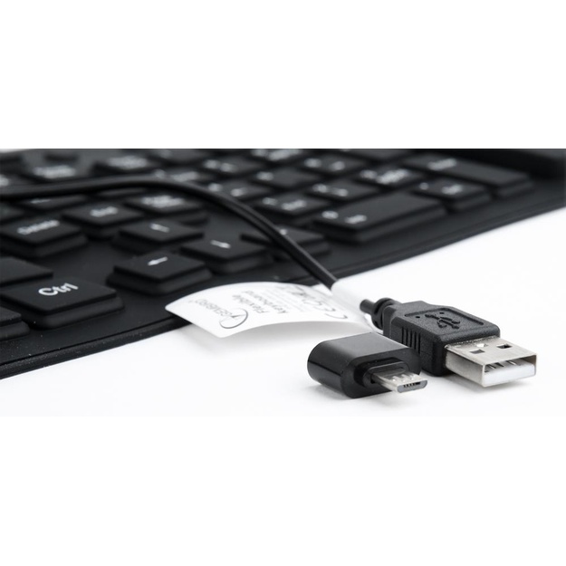 Klaviatūra laidinė FLEXIBLE USB ENG/BLACK KB-109F-B GEMBIRD