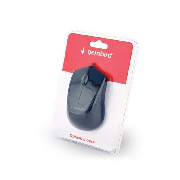 Kompiuterinė pelė laidinė MOUSE USB OPTICAL/BLACK MUS-3B-02 GEMBIRD