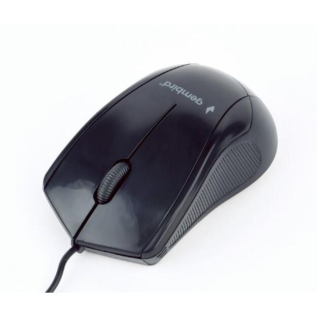 Kompiuterinė pelė laidinė MOUSE USB OPTICAL/BLACK MUS-3B-02 GEMBIRD