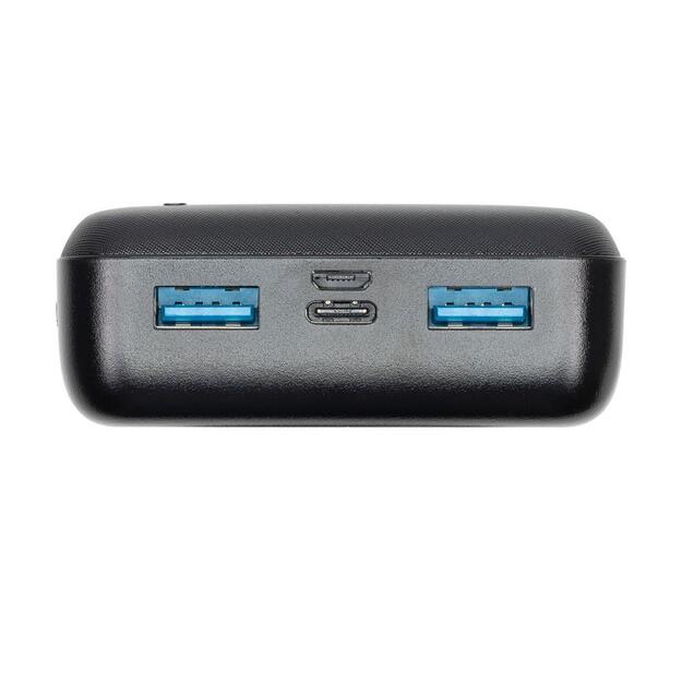 Išorinė baterija USB 20000MAH/VA2572 BLACK RIVACASE