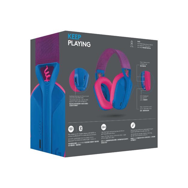 Ausinės LOGITECH G435 LightSpeed Wireless Gaming - BLUE - EMEA