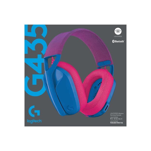 Ausinės LOGITECH G435 LightSpeed Wireless Gaming - BLUE - EMEA 24